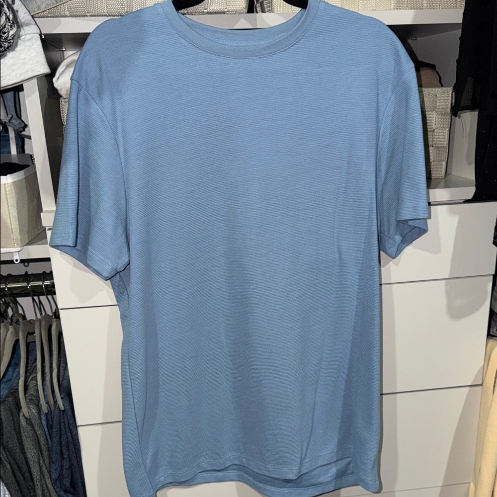 Primark Light Blue Textured Short Sleeve Tee